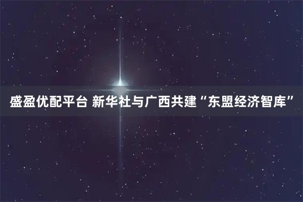 盛盈優(yōu)配平臺 新華社與廣西共建“東盟經(jīng)濟(jì)智庫”