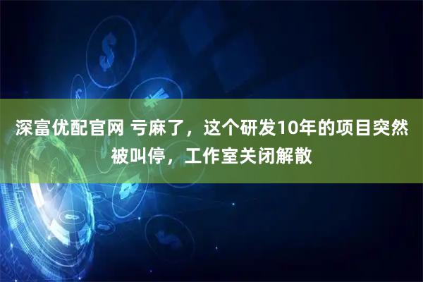 深富優(yōu)配官網(wǎng) 虧麻了，這個(gè)研發(fā)10年的項(xiàng)目突然被叫停，工作室關(guān)閉解散