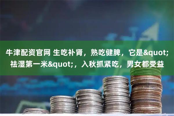 牛津配資官網(wǎng) 生吃補(bǔ)腎，熟吃健脾，它是"祛濕第一米"，入秋抓緊吃，男女都受益